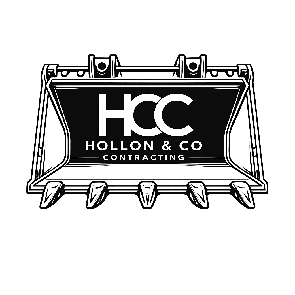 Hollon and Co Contracting excavator bucket logo